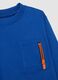 T-shirt blu in puro cotone con girocollo over fit_3