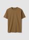 T-shirt marrone in puro cotone organico jersey regular fit_0