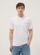 White stretch cotton T-shirt with chest pocket_0