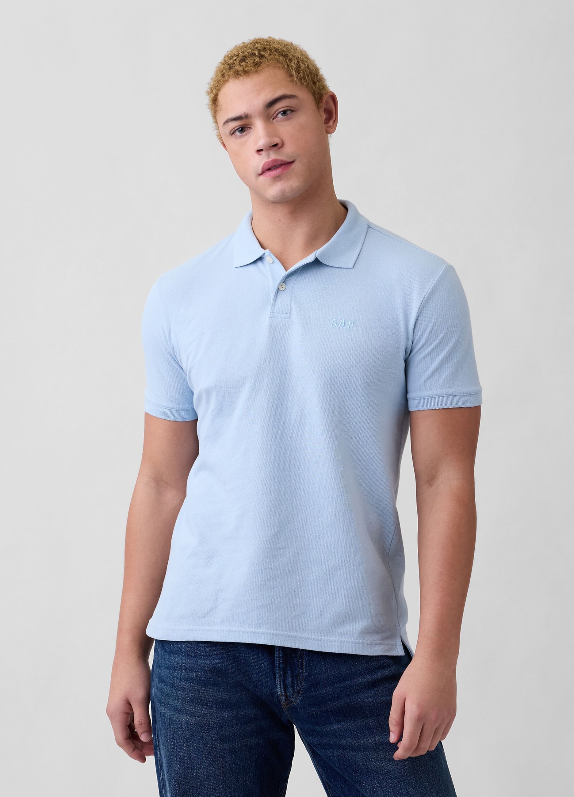 Short-sleeve cotton polo shirt