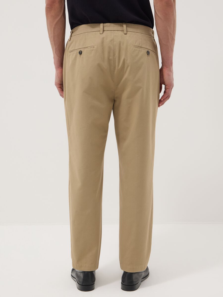 Beige pure cotton chino trousers_2