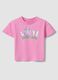 Girl's regular fit pink pure cotton T-shirt with print_0
