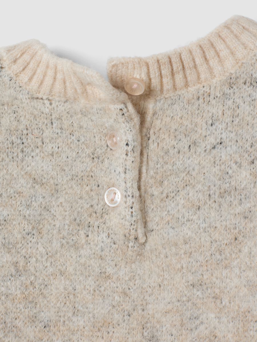 Beige stretch jersey crew-neck top_3