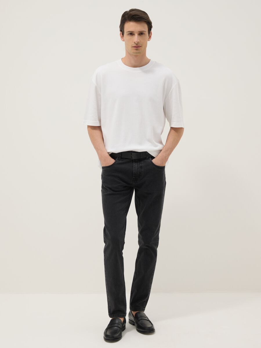 Black stretch cotton skinny-fit jeans_0
