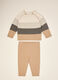 Beiges Set aus reiner Baumwolle mit Oberteil und Hose_0