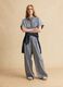 Blue striped short-sleeve shirt_1