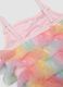 Pink one-piece swimsuit with tulle frills for baby girls_3
