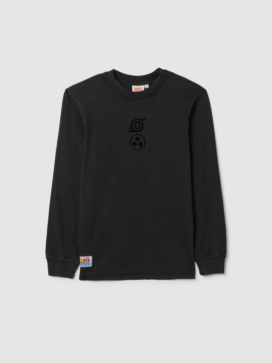 Boys' top in pure black cotton with oversized fit_3