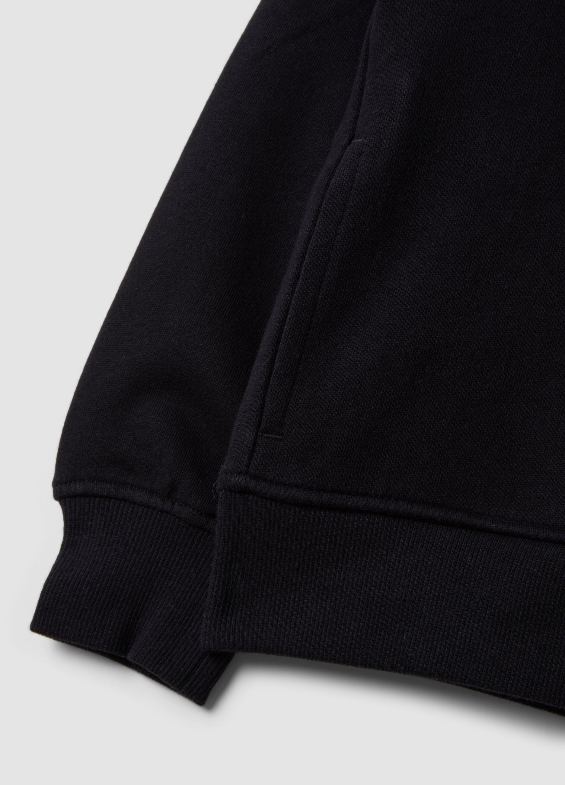 Black pure organic cotton hooded sweatshirt for girls