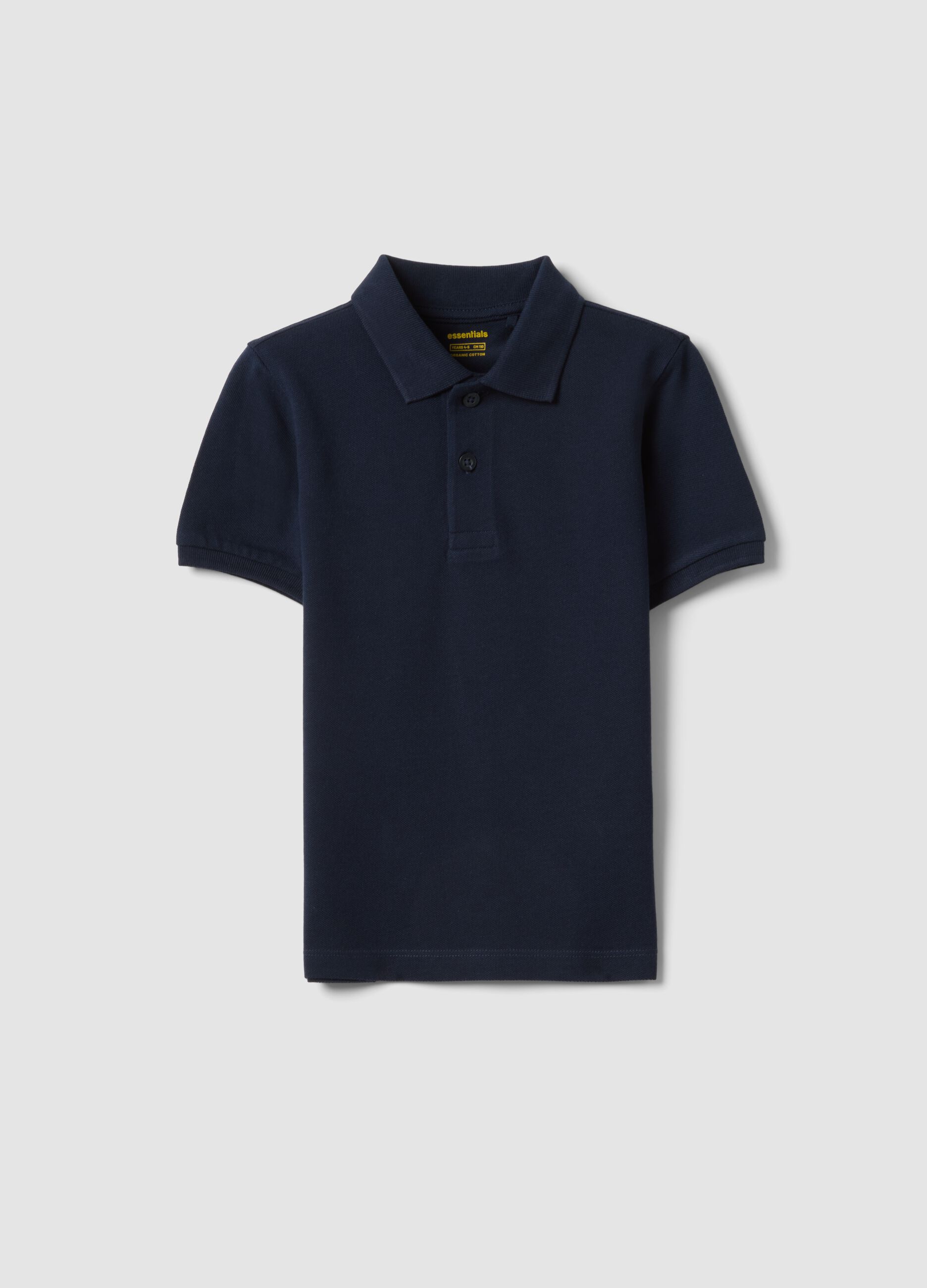 Boys&rsquo; blue organic cotton polo shirt, regular fit