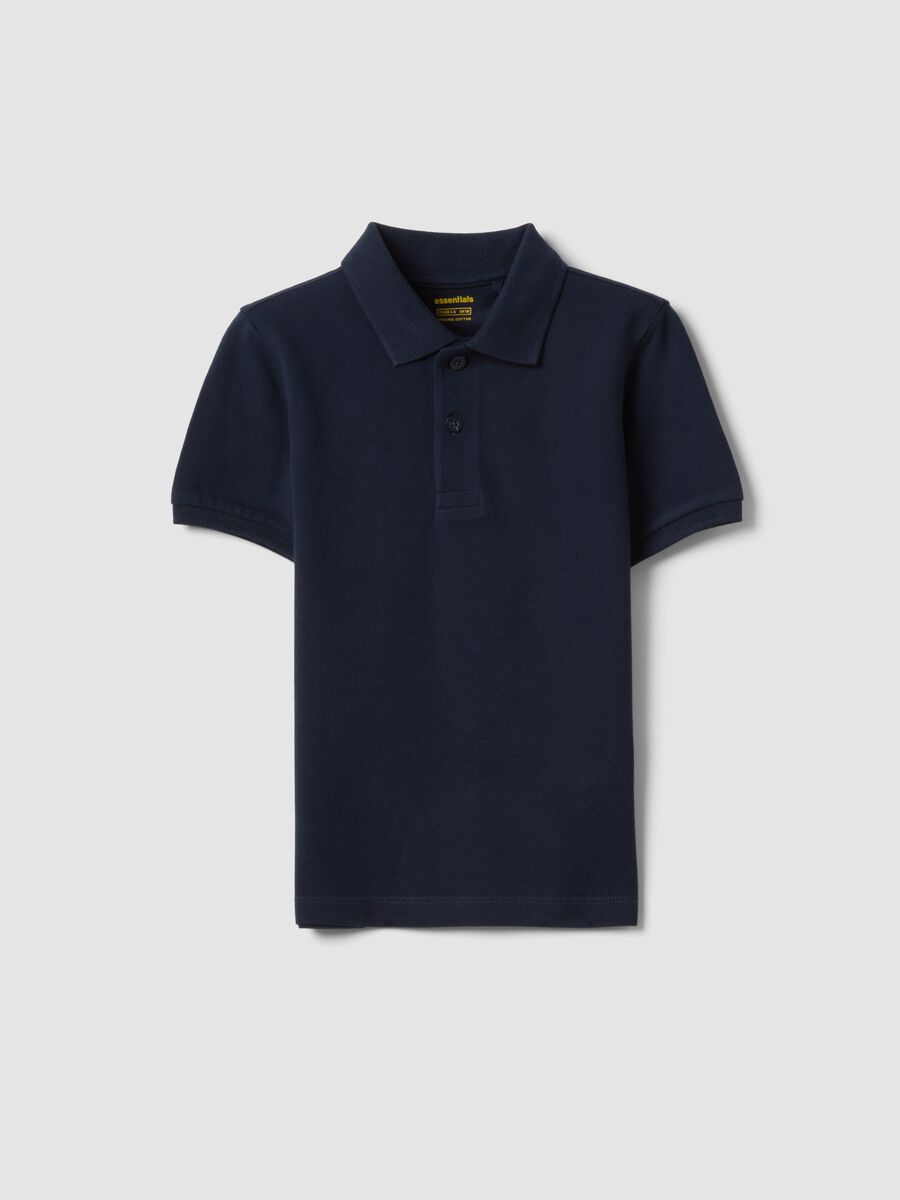 Boys&rsquo; blue organic cotton polo shirt, regular fit_0
