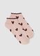 Pink ankle socks in elasticated cotton blend with hearts_0