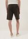Brown cotton blend regular fit shorts_2
