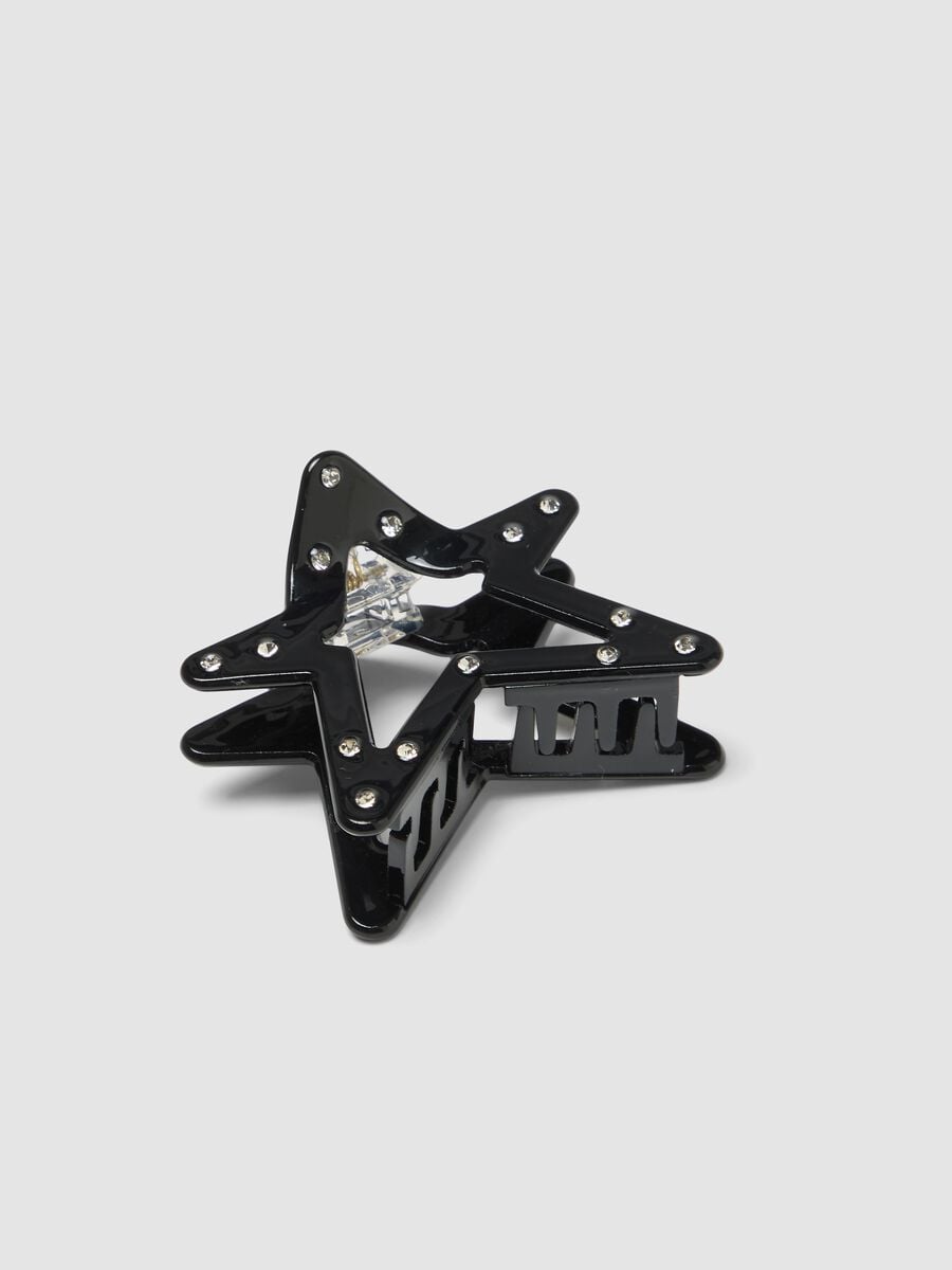 Black star hair clip with rhinestones for girls_2