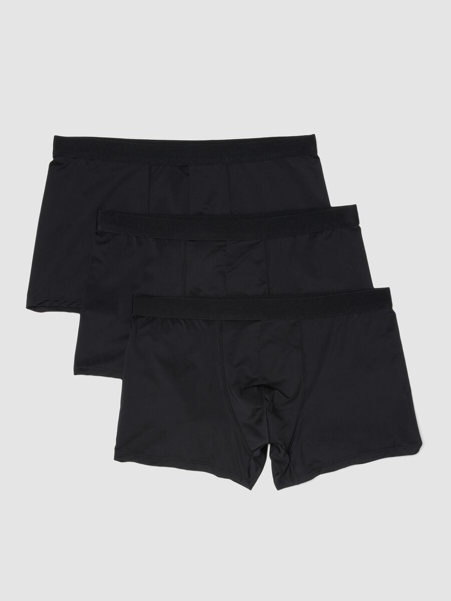 3er-Pack schwarze Boxer aus Stretchmaterial in Regular Fit_0