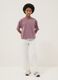 White Stretch Cotton Culotte Trousers for Girls_0