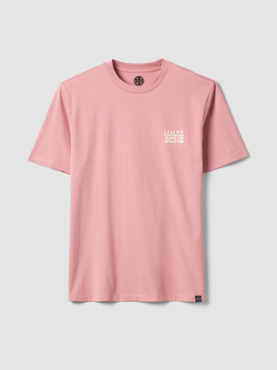 Pink pure cotton relaxed-fit short-sleeve T-shirt with print_4