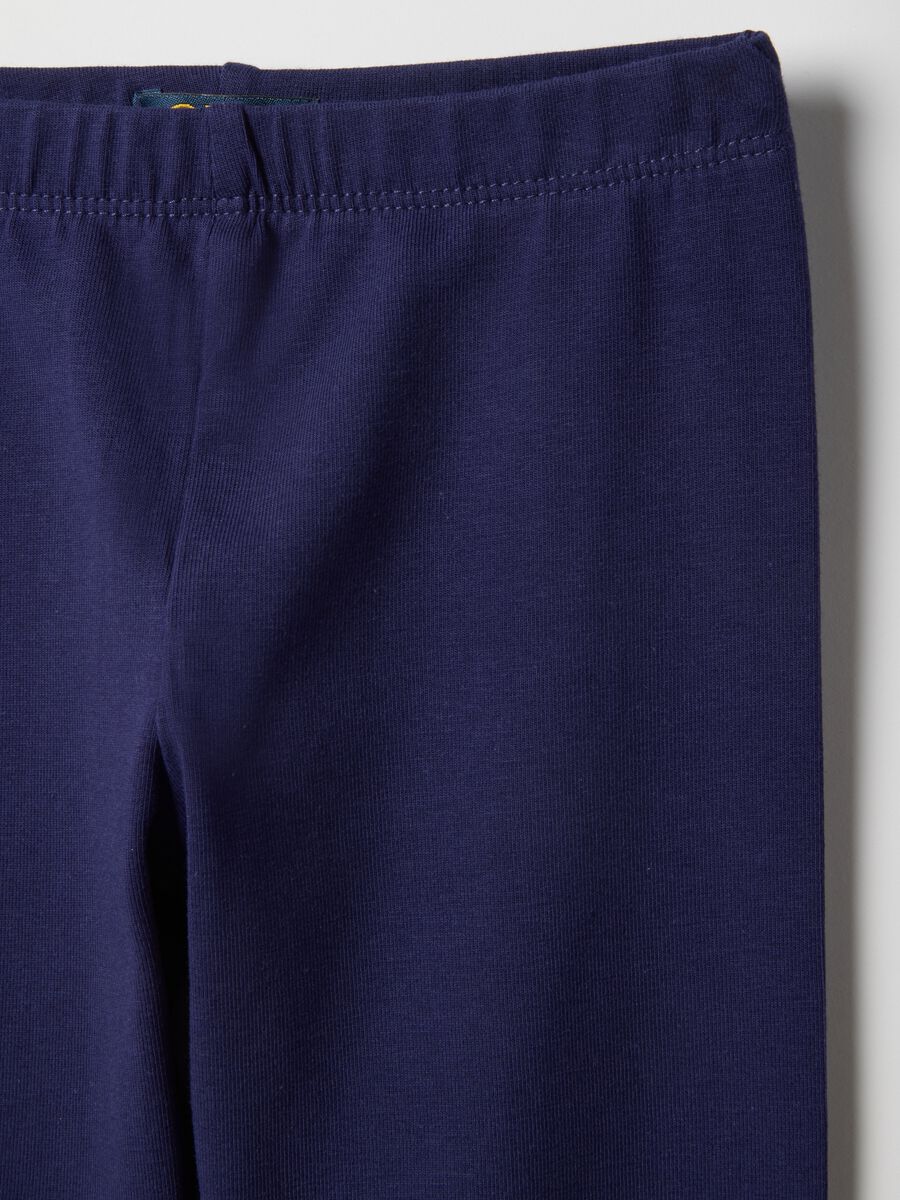 Girls' Slim Fit Elasticated Cotton Purple Leggings_2