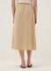 Beige long skirt, regular fit with elasticated waist and slit_2