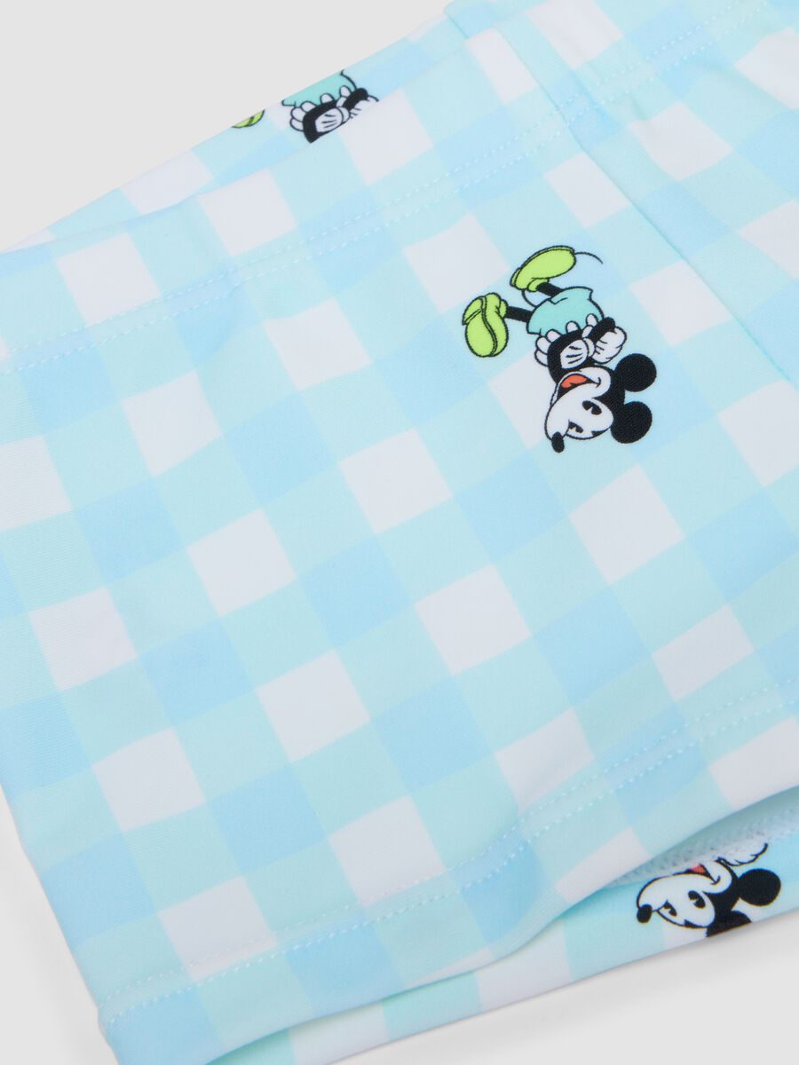 Baby Mickey blue and white gingham swim briefs_2