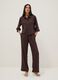 Braune Straight-Fit-Hose aus Viskose-Leinen-Mix_0