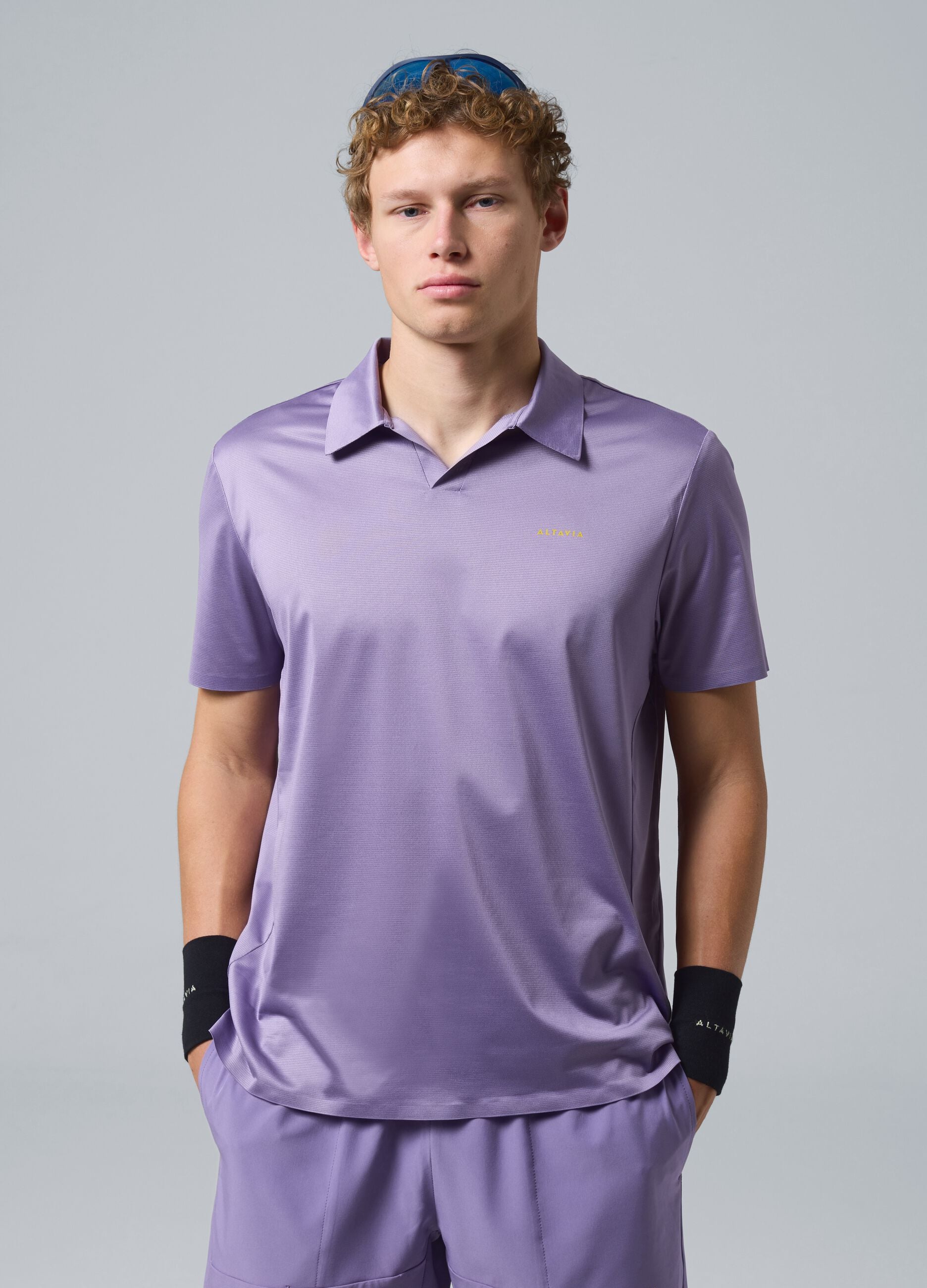 Purple ALTAVIA COURT sports polo in stretch fabric