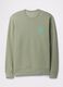 Green sweatshirt with round neck in cotton blend_3