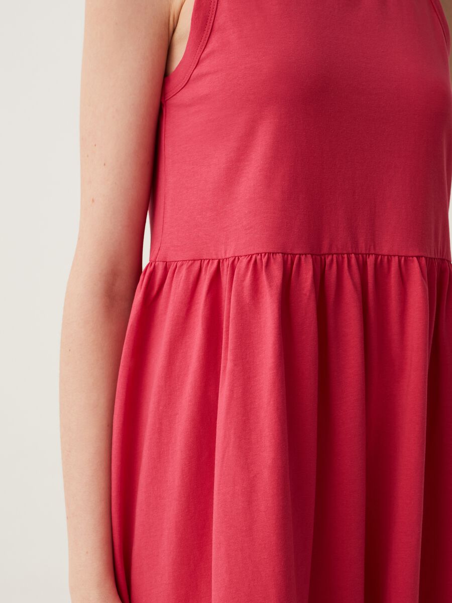 Short sleeveless dress in cotton_3