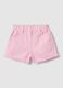 Short in puro cotone rosa da bimba regular fit con frange_0