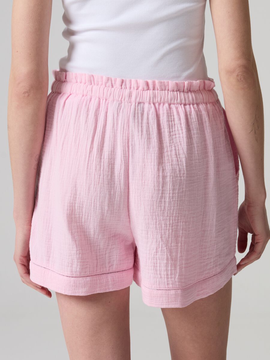 Shorts in garza effetto crinkle_2