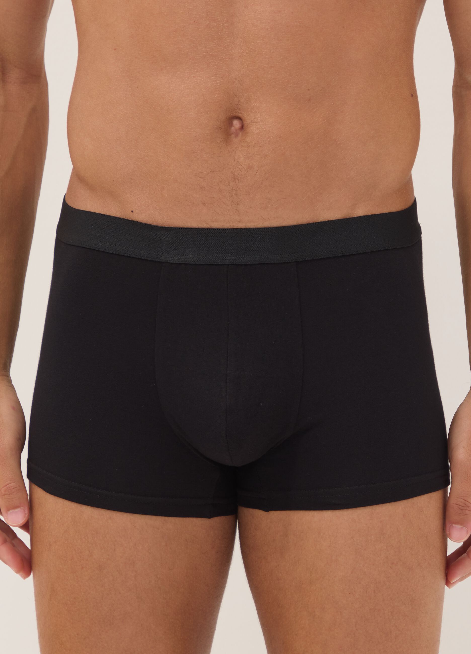 Five-pack of black stretch organic cotton boxers