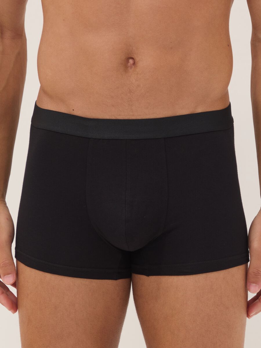 Five-pack of black stretch organic cotton boxers_1