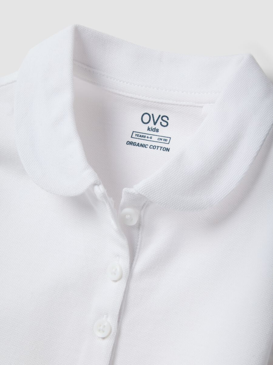 Girls' White Regular Fit Pure Cotton Polo_3