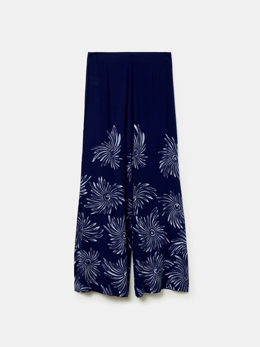 Flare-fit trousers in viscose with print_4