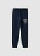 Boys&rsquo; blue cotton-viscose jogger trousers, regular fit_3