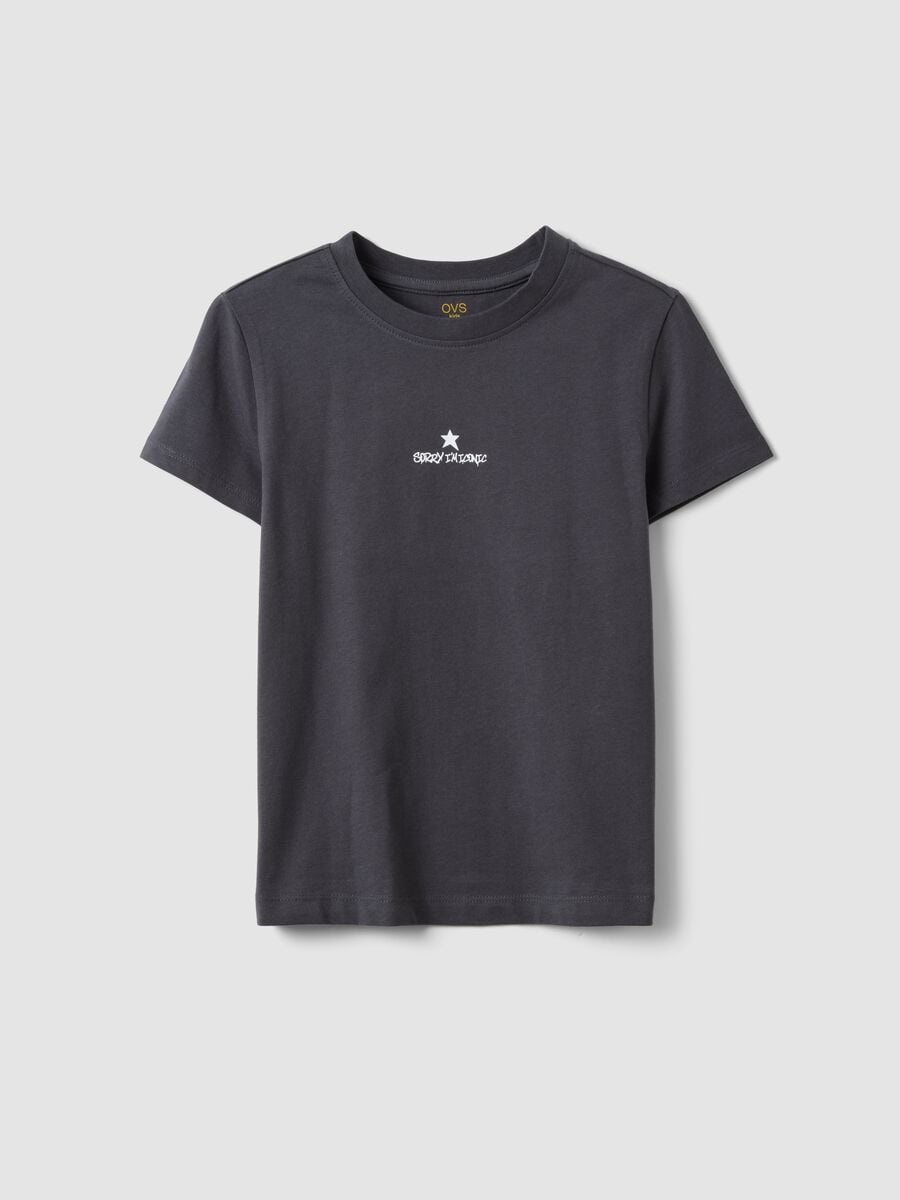 Graues T-Shirt aus reiner Bio-Baumwolle mit Print vorne und hinten f&uuml;r M&auml;dchen_0