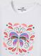 White pure cotton T-shirt with front print_5