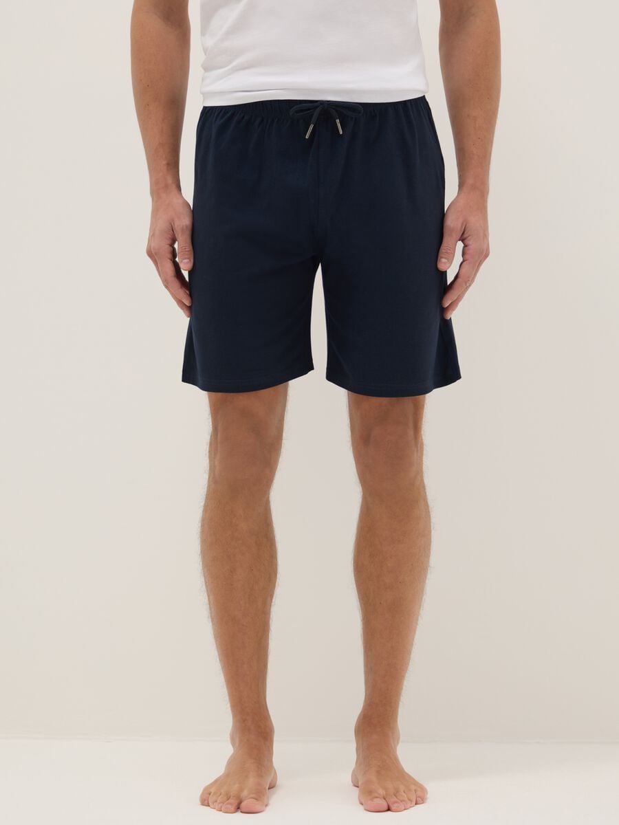 Multicolour pure cotton regular fit pyjama shorts twin pack_1