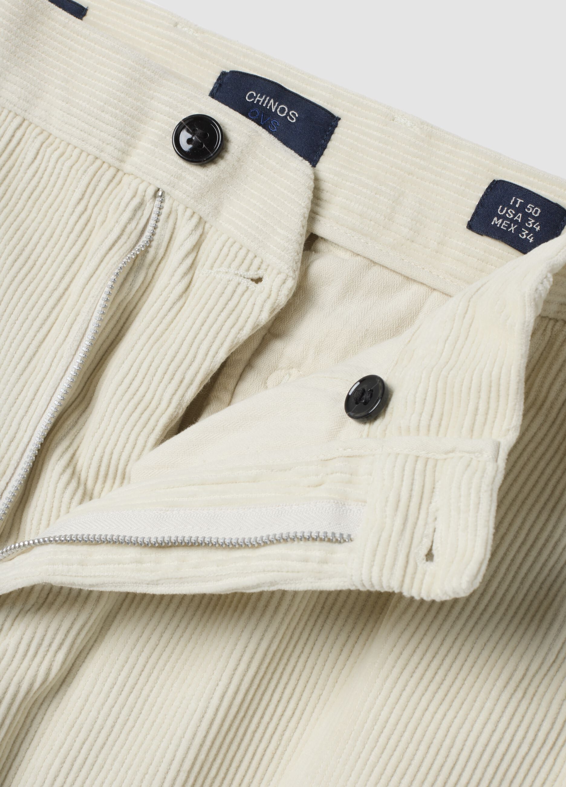 Pantaloni chino bianchi in puro cotone