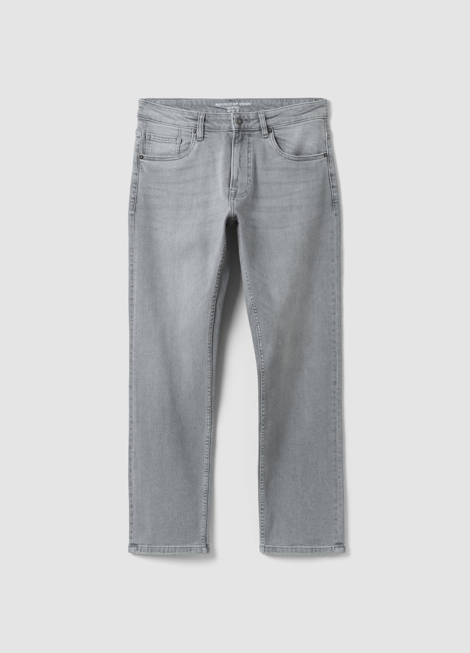Grey stretch cotton jeans