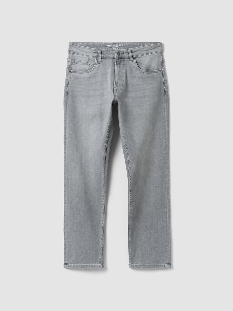 Grey stretch cotton jeans_0