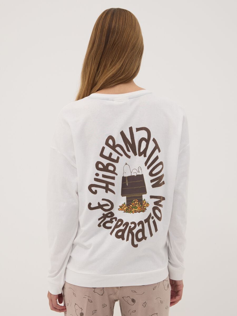 White pure cotton Peanuts print pyjama top_3