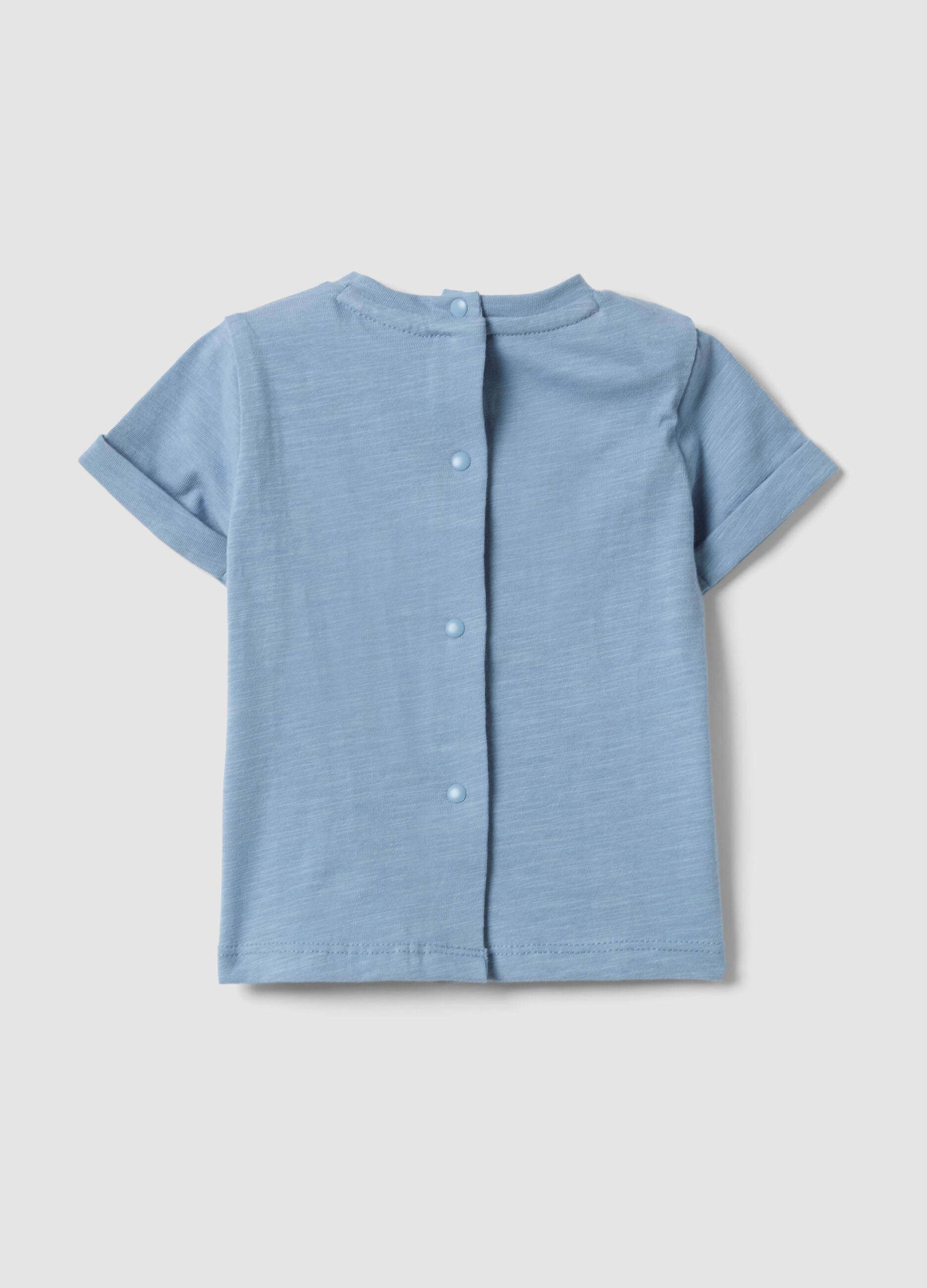 Blue short-sleeve organic cotton T-shirt