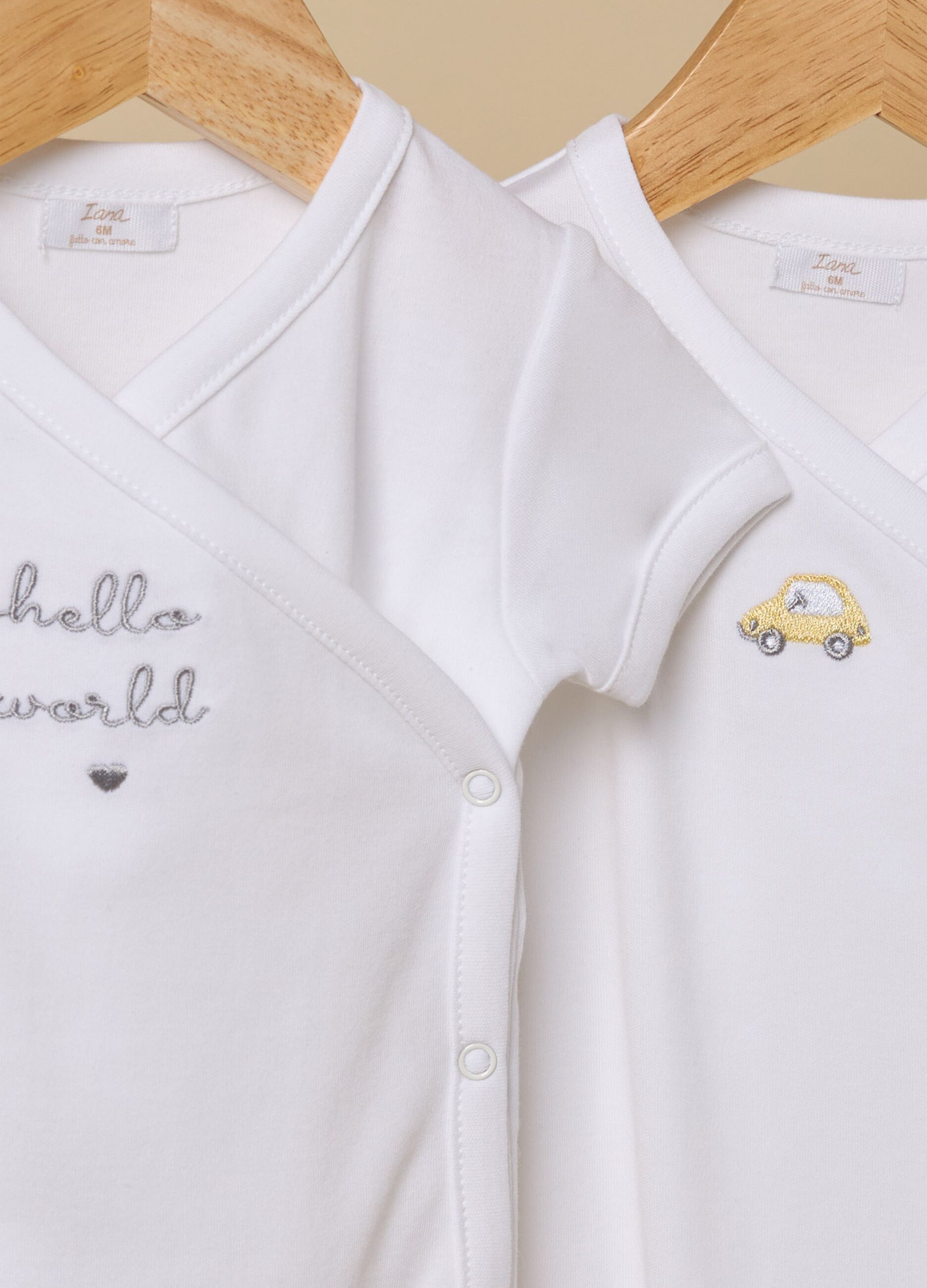 Two-pack bodysuits in cotton