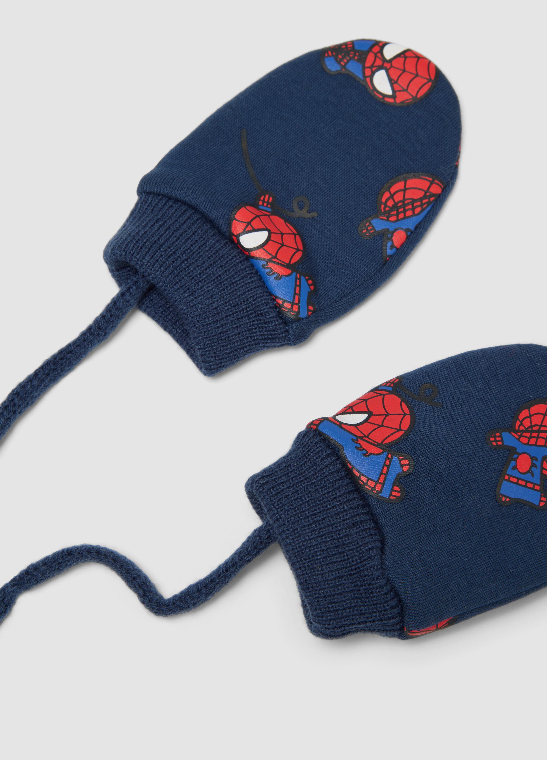 Guanti blu in tessuto elasticizzato con stampa MARVEL Spider-Man
