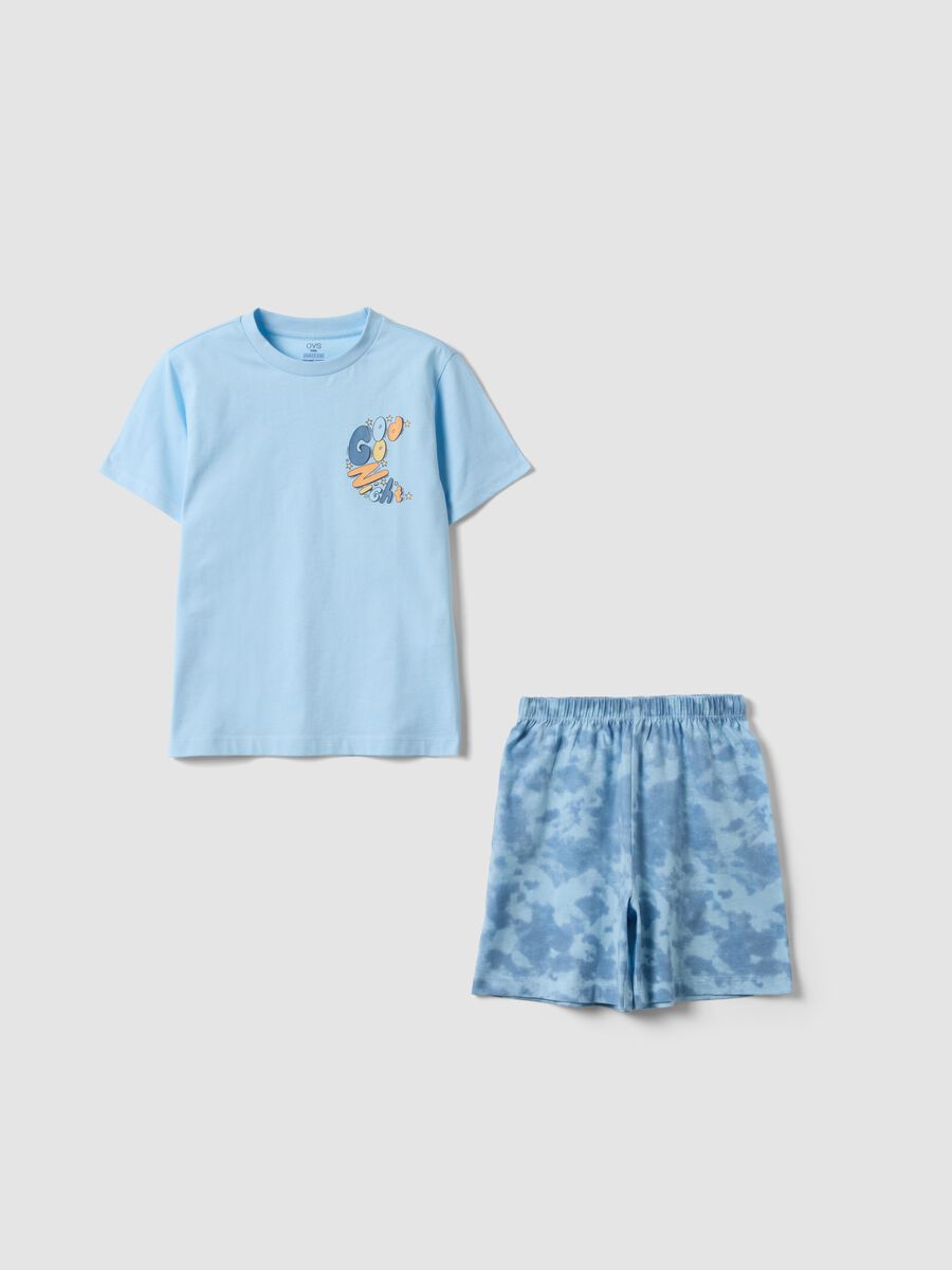 Hellblauer Kinderpyjama aus reiner Bio-Baumwolle, Regular Fit_0