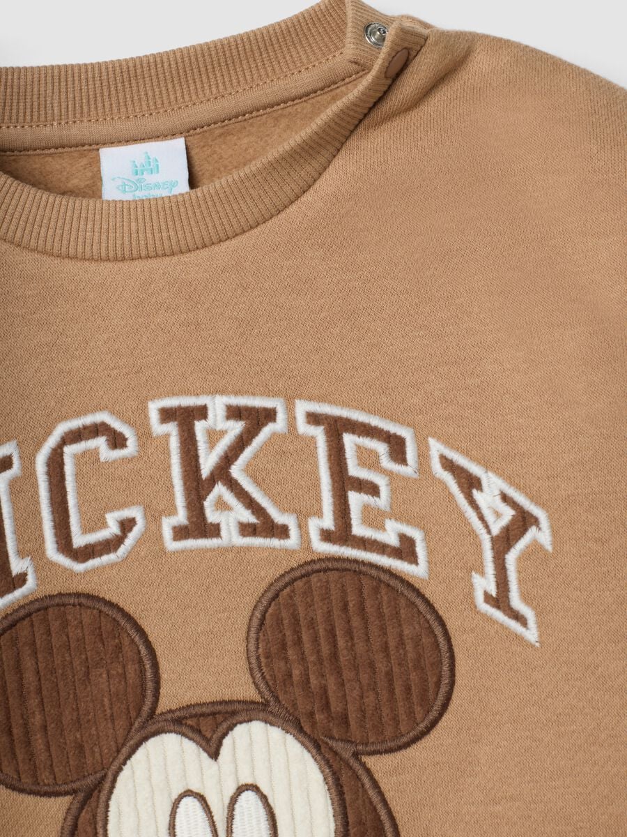 Brown organic cotton-blend jogging set with Mickey print_2