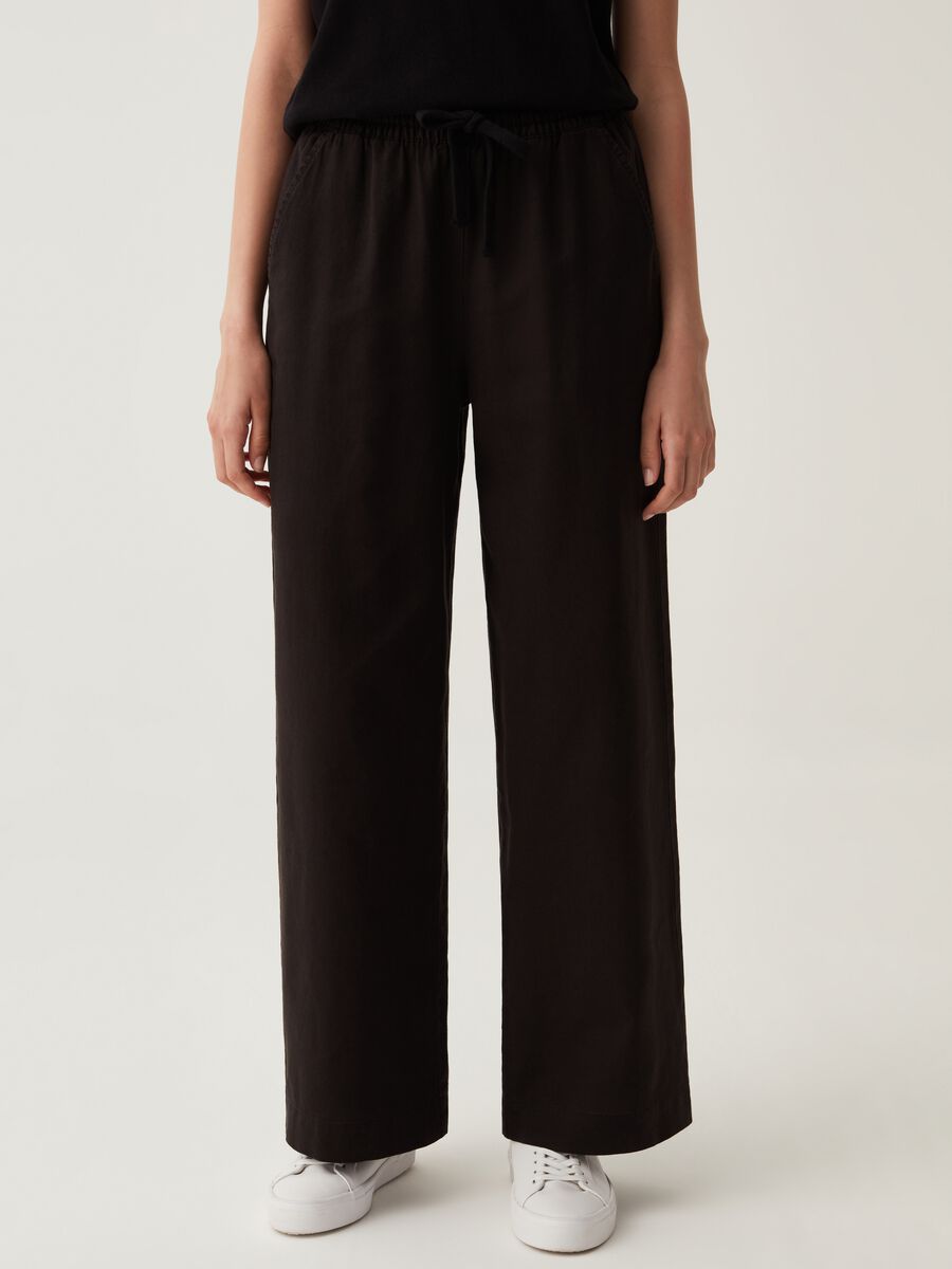 LESS IS BETTER straight-fit trousers in linen and cotton_1