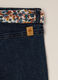 Stretch denim trousers with floral details for girls_2