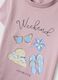 Girls&rsquo; pink organic cotton T-shirt with print and glitter_2